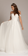Sweetheart Tulle Floral Lace Off the Shoulder Ballgown Image 3