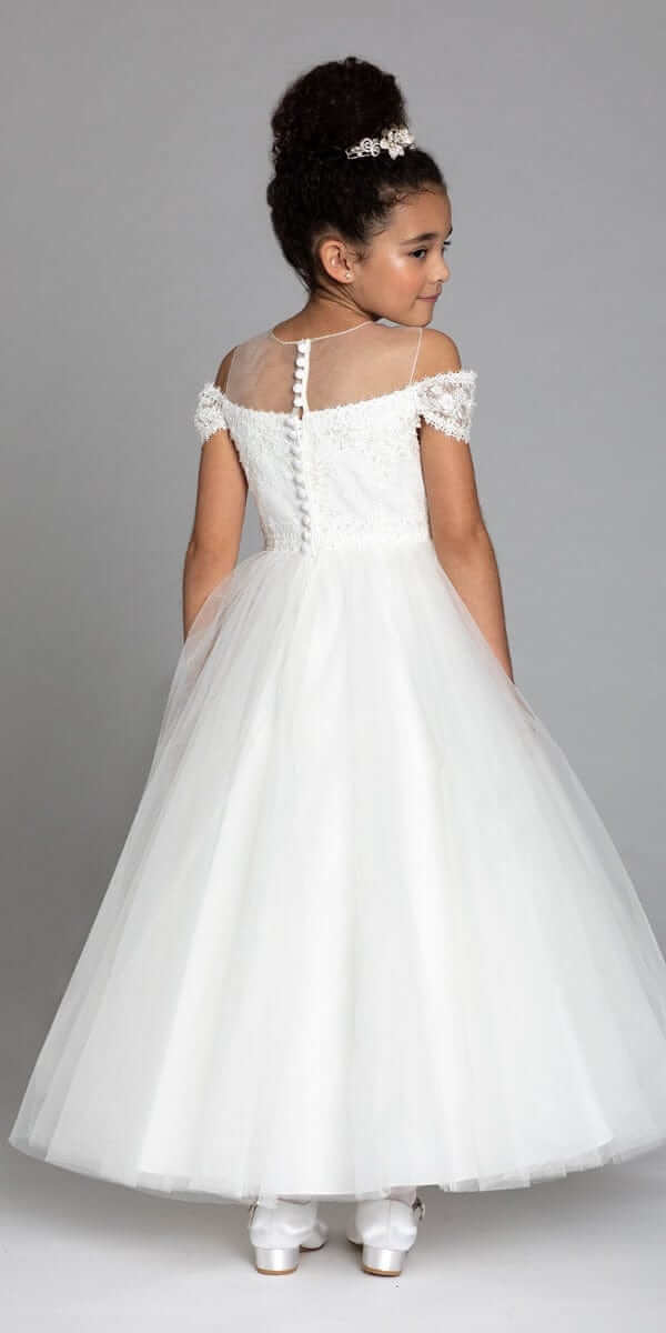 ivory/size/5/Camille La Vie/Illusion Off The Shoulder Lace Embroidered Dress/back