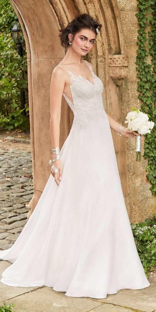 ivory/size/4/missy/Camille La Vie/Floral Applique Organza A-Line Gown /front