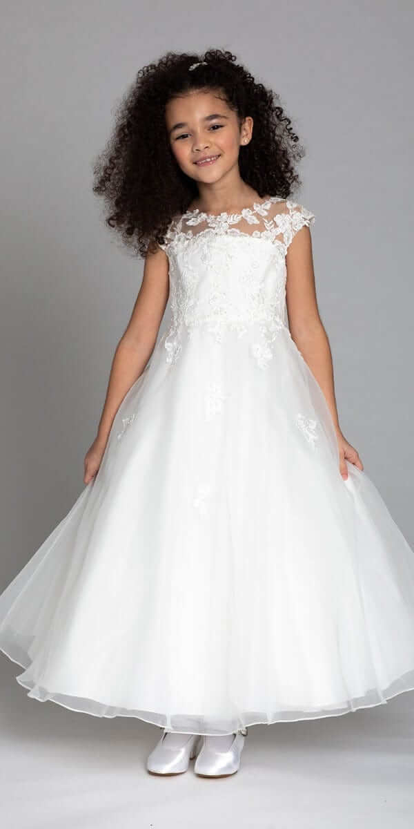 Lace Cap Sleeve Triple Bow Trim Dress