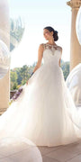 ivory/size/4/missy/Camille La Vie/Bateau Embroidered Tulle Ballgown /front