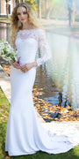 white/size/4/missy/Camille La Vie/Long Sleeve V Back Crepe Dress with Embellished Appliques /front