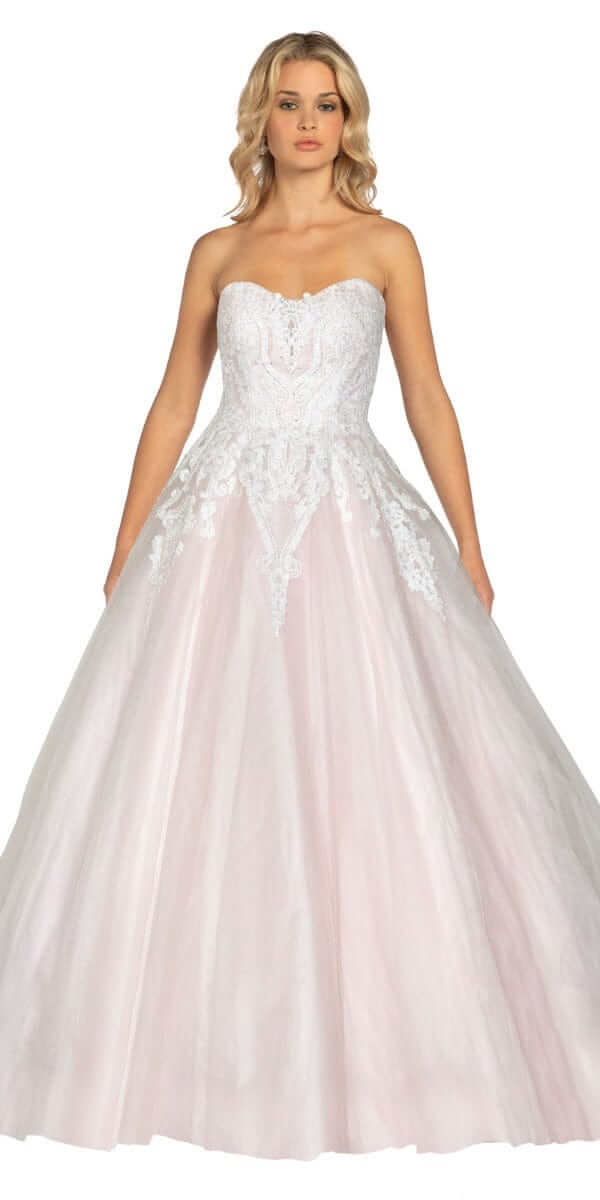 Embellished Embroidered Strapless Tulle Ballgown Image 2