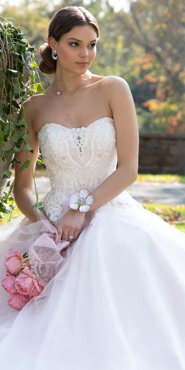Embellished Embroidered Strapless Tulle Ballgown Image 3