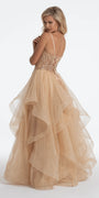 Beaded Corset Sweetheart Tiered Ballgown - Camille La Vie