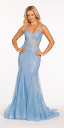 Glitter Glow in the Dark Swirl Sweetheart Corset Mermaid Dress with Godets Image 10