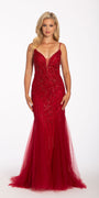 Scroll Beaded Sweetheart Dress with Mesh Godets Image 1