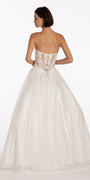 ivory/size/4/missy/Camille La Vie/Sweetheart Embroidered Corset Ballgown with Heat Set Stones/back