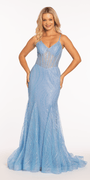 Glitter Glow in the Dark Swirl Sweetheart Corset Mermaid Dress with Godets Image 12