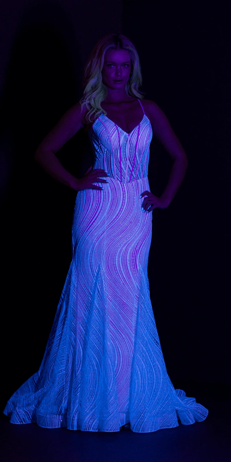 glow in the dark dress Club Exx Burning Man Sheer Fishnet Mini Bodycon Festival Burning Man mesh trumpet skirt adorned with glitter florals that shimmer under the light Black Light Reactive Twirly Dress: