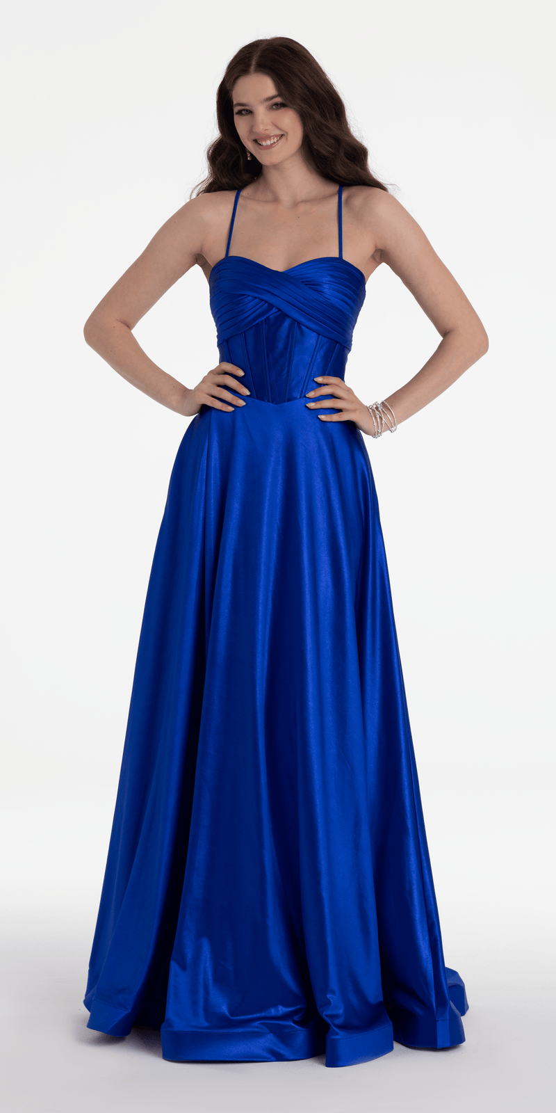 Twist Bodice Satin Corset Ballgown plus / 16 / royal-blue Twist Bodice Satin Corset Ballgown plus / 16 / royal-blue