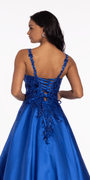 Sweetheart Floral Applique Mikado Ballgown with Pockets - Camille La Vie