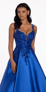 Sweetheart Floral Applique Mikado Ballgown with Pockets Image 2