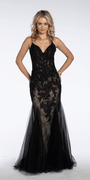 Two Tone Sweetheart Beaded Lace Mermaid Dress with Godets Image 8