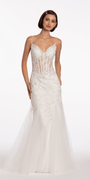 Two Tone Sweetheart Beaded Lace Mermaid Dress with Godets Image 1