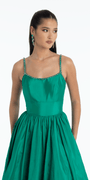 emerald/size/4/missy/Camille La Vie Jewel Neck Taffeta Pleated Ballgown with Pockets/close up