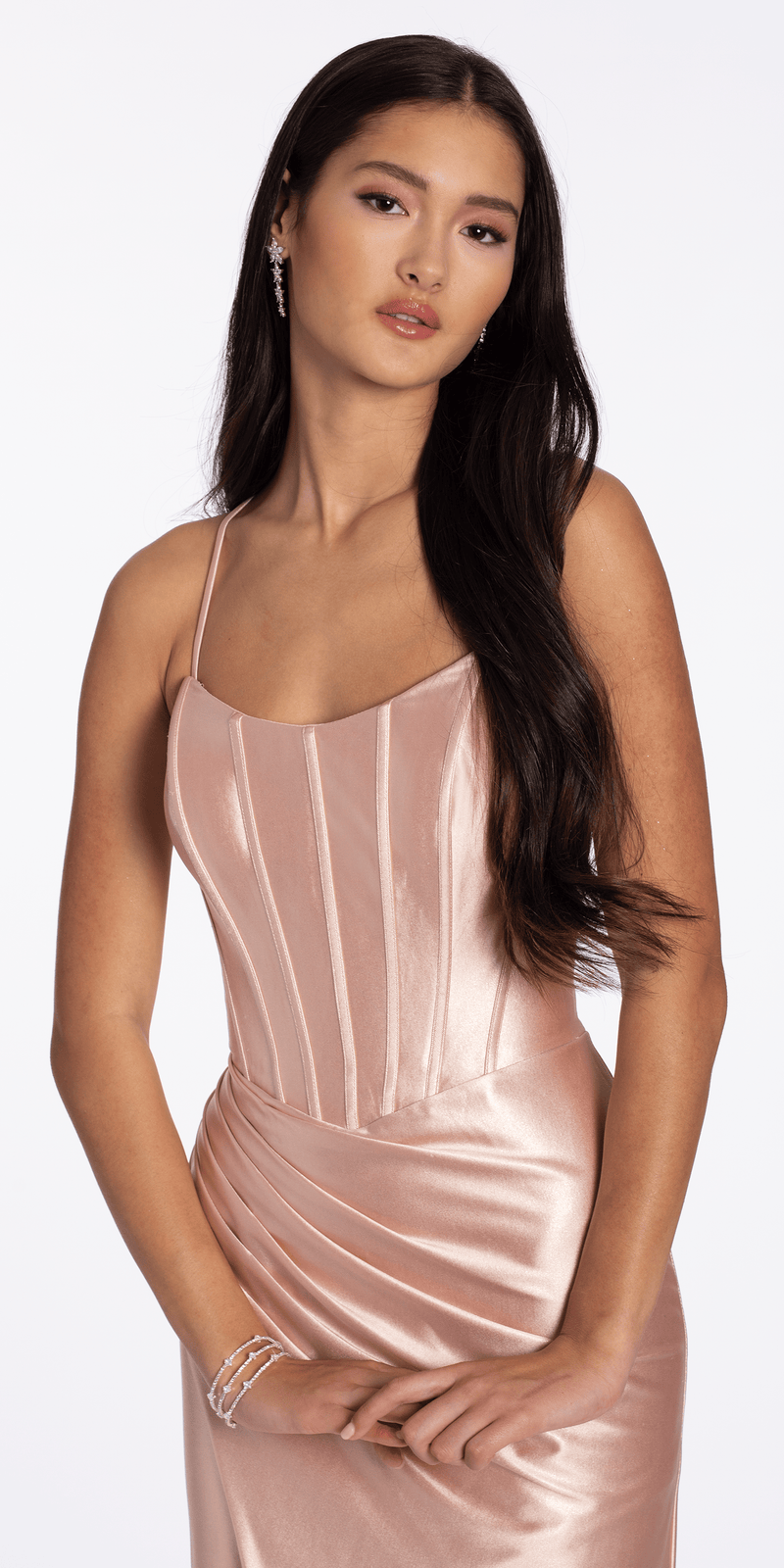 corset back cocktail dress CAITLIN Sequin Lace Mermaid Prom Dress - Glamorous Elegance