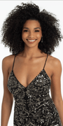 Strappy Back Mesh Sweetheart Beaded Column Dress Image 2