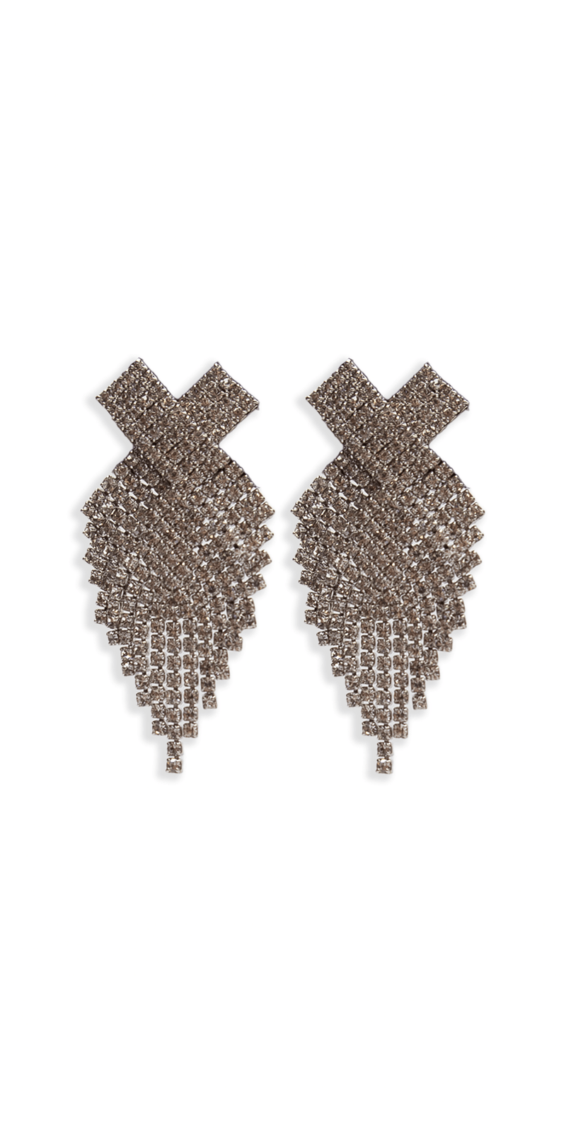 X Rhinestone Graduated Earrings Image 1