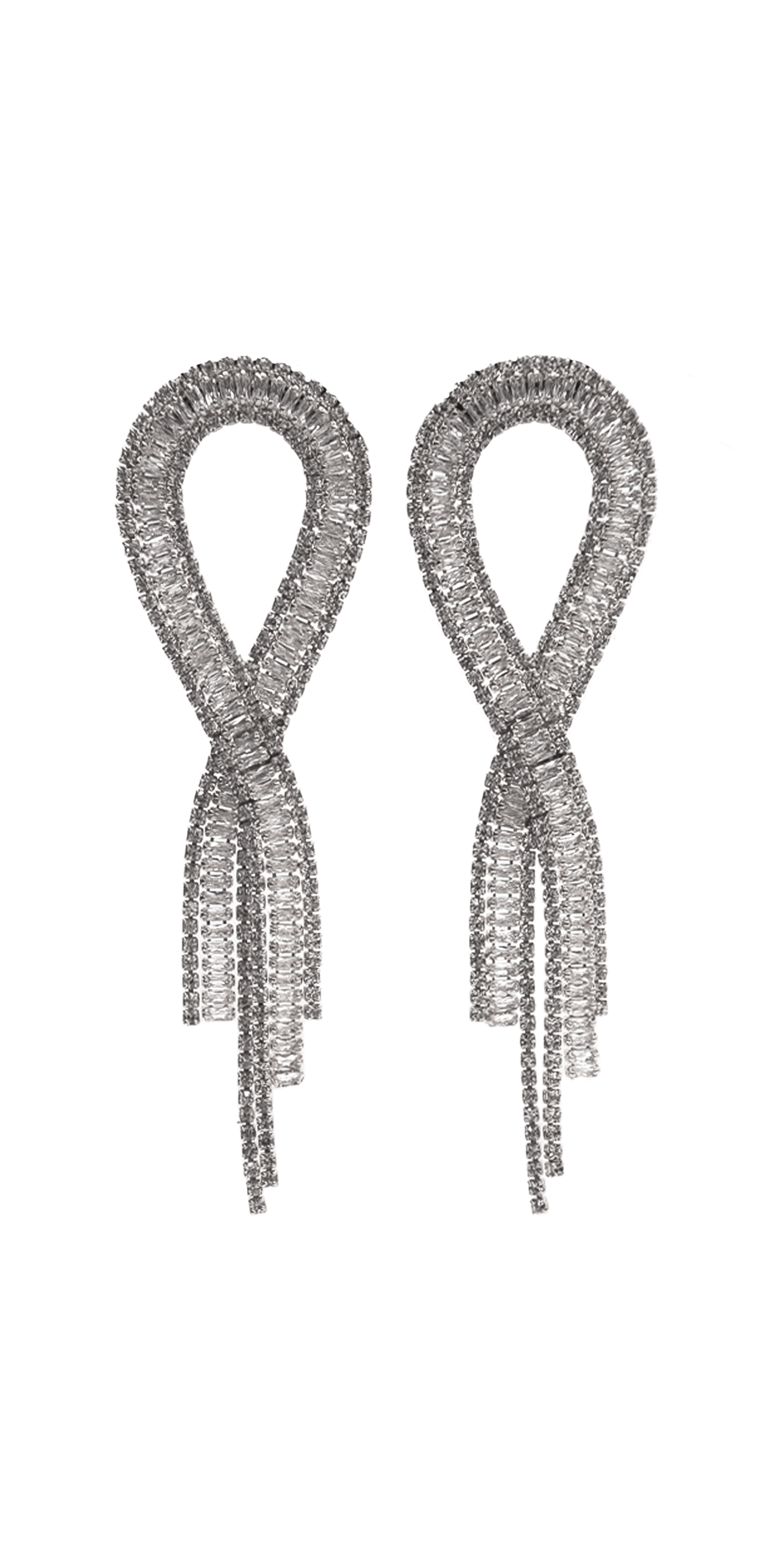 Camille La Vie Triple Row Infinity Cubic Zirconia Earrings OS / silver