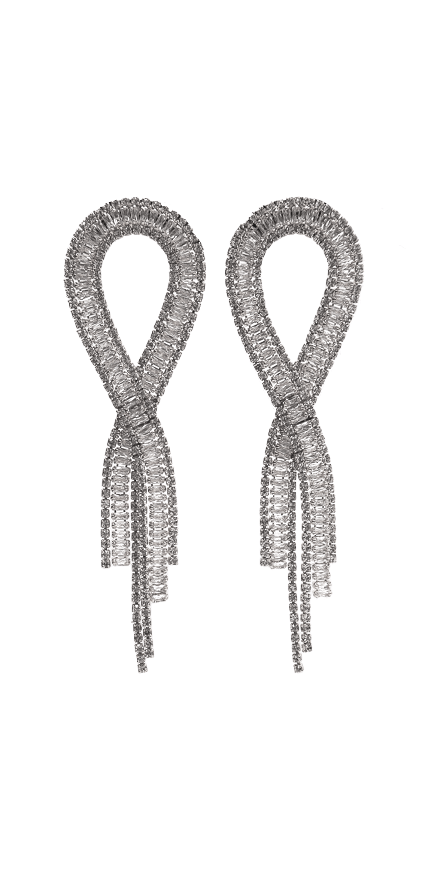 Camille La Vie Triple Row Infinity Cubic Zirconia Earrings/Size OS / silver/ Front