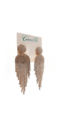 Button Post Graduated Rhinestone Earrings Image 3