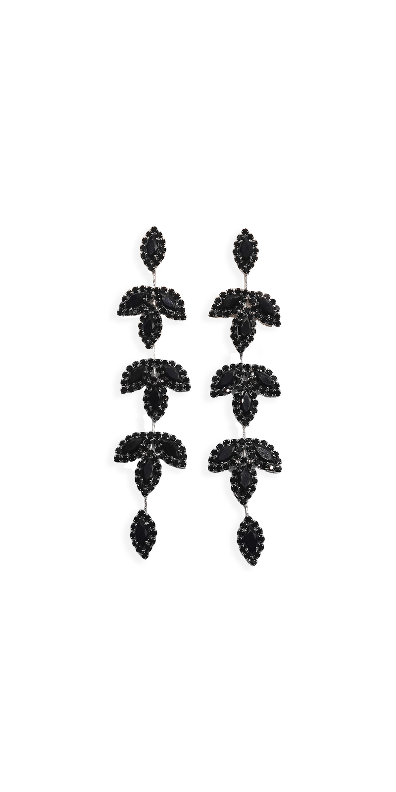 Triple Leaf Linear Drop Earrings Image 1