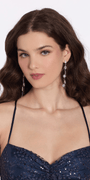 Rhinestone Daisy Double Stand Earrings Image 4
