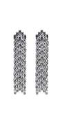 Camille La Vie Baguette Rhinestone 5 Strand Waterfall Earrings one-size / silver