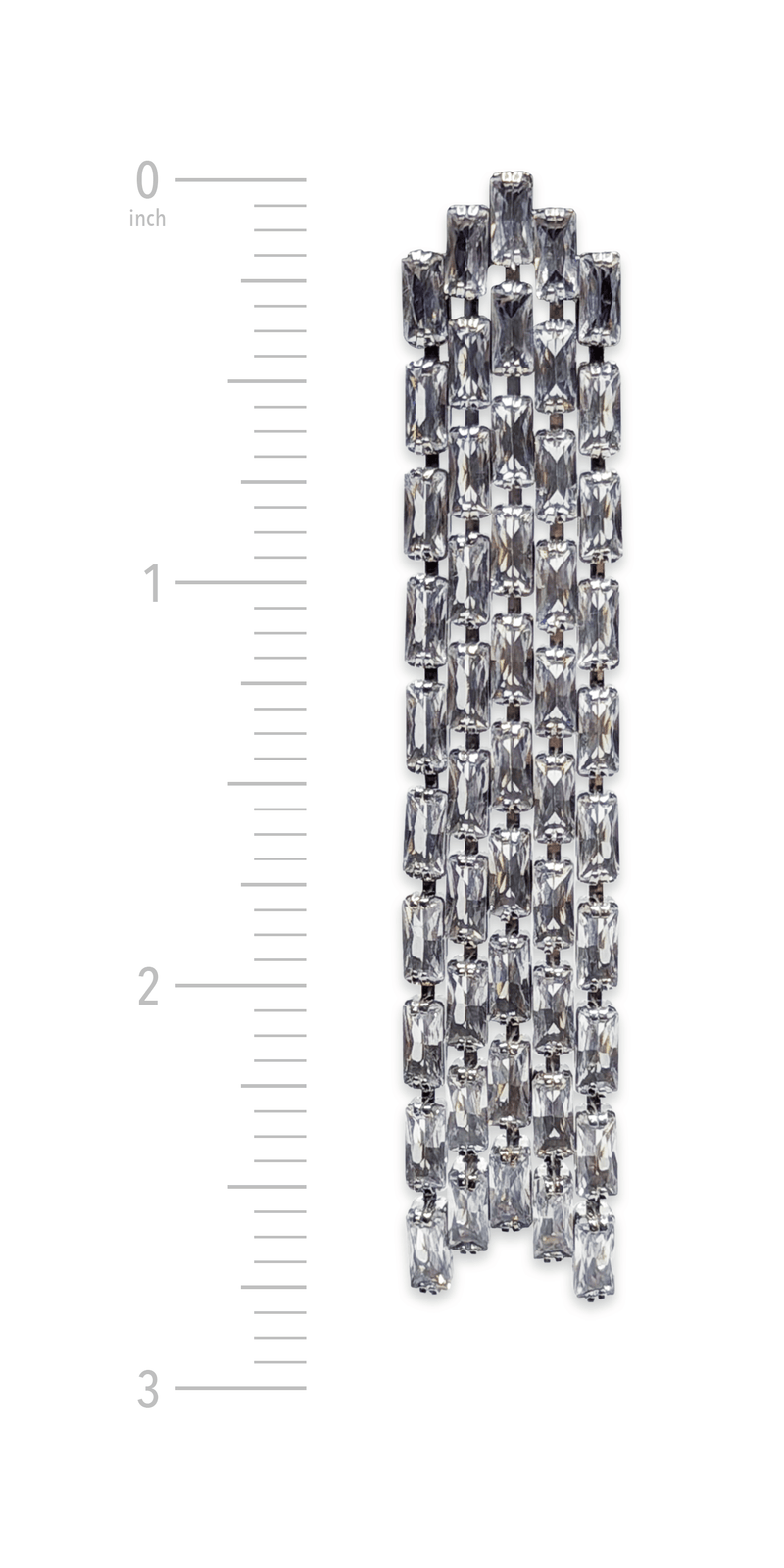Camille La Vie Baguette Rhinestone 5 Strand Waterfall Earrings one-size / silver