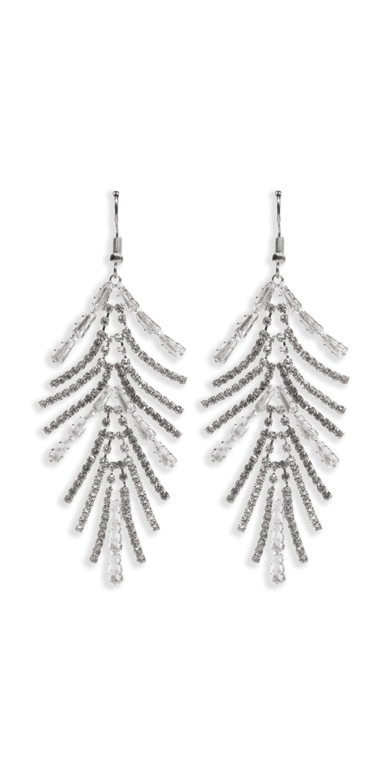 Grand Fan Cubic Zirconia Drop Earrings Image 3