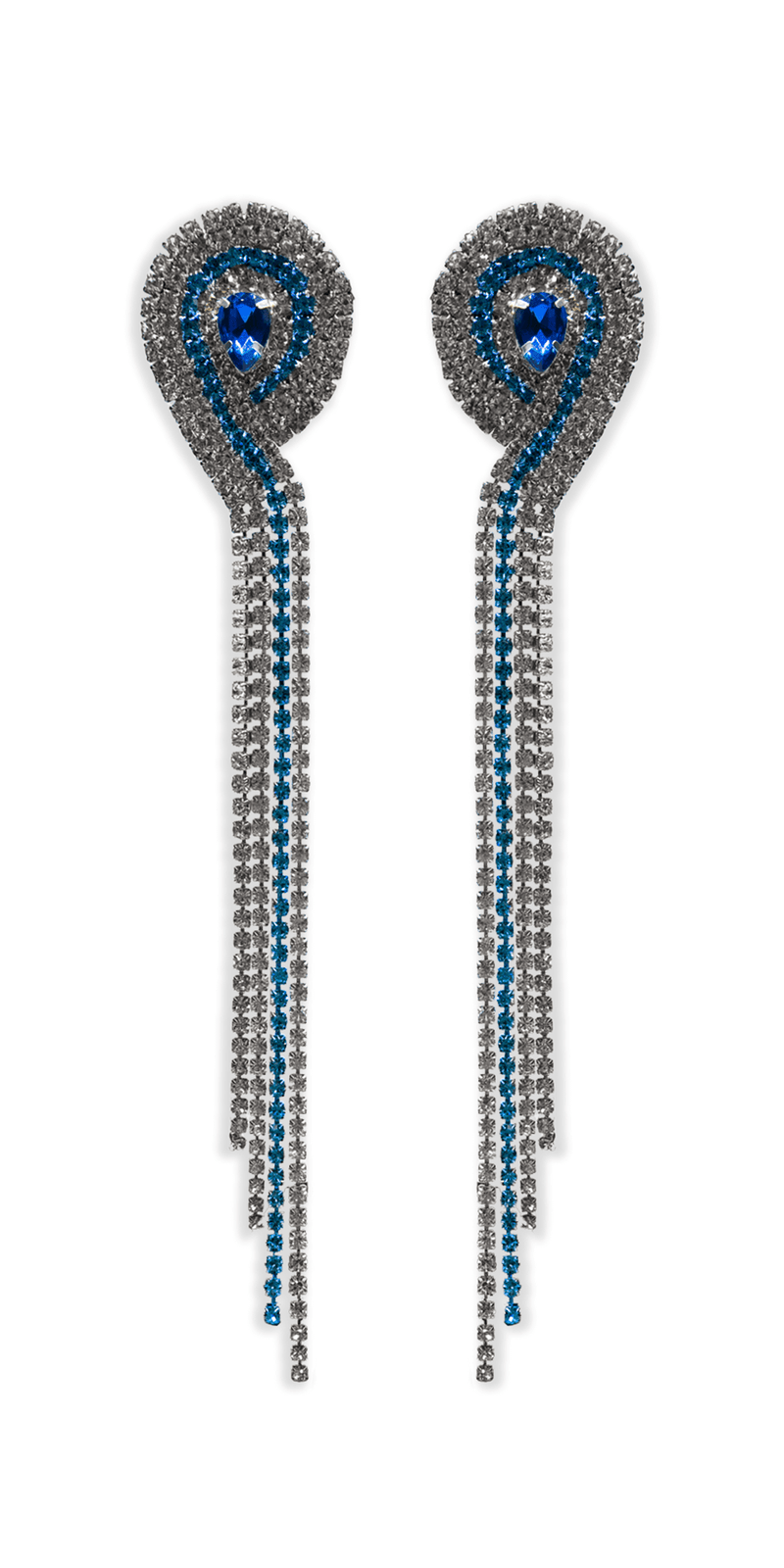 4 Strand Rhinestone Dangle Earrings Image 3