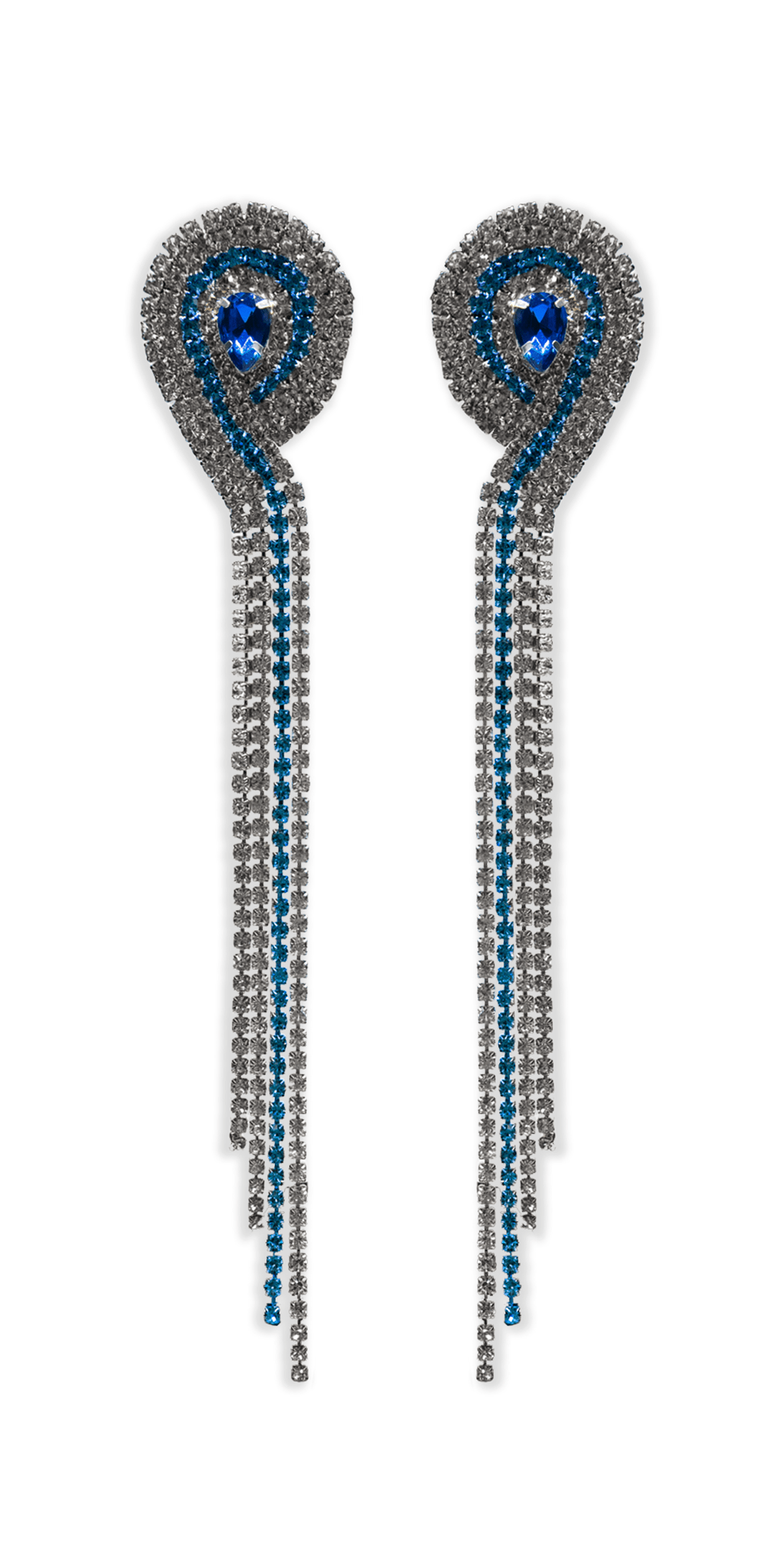 Camille La Vie 4 Strand Rhinestone Dangle Earrings OS / blue