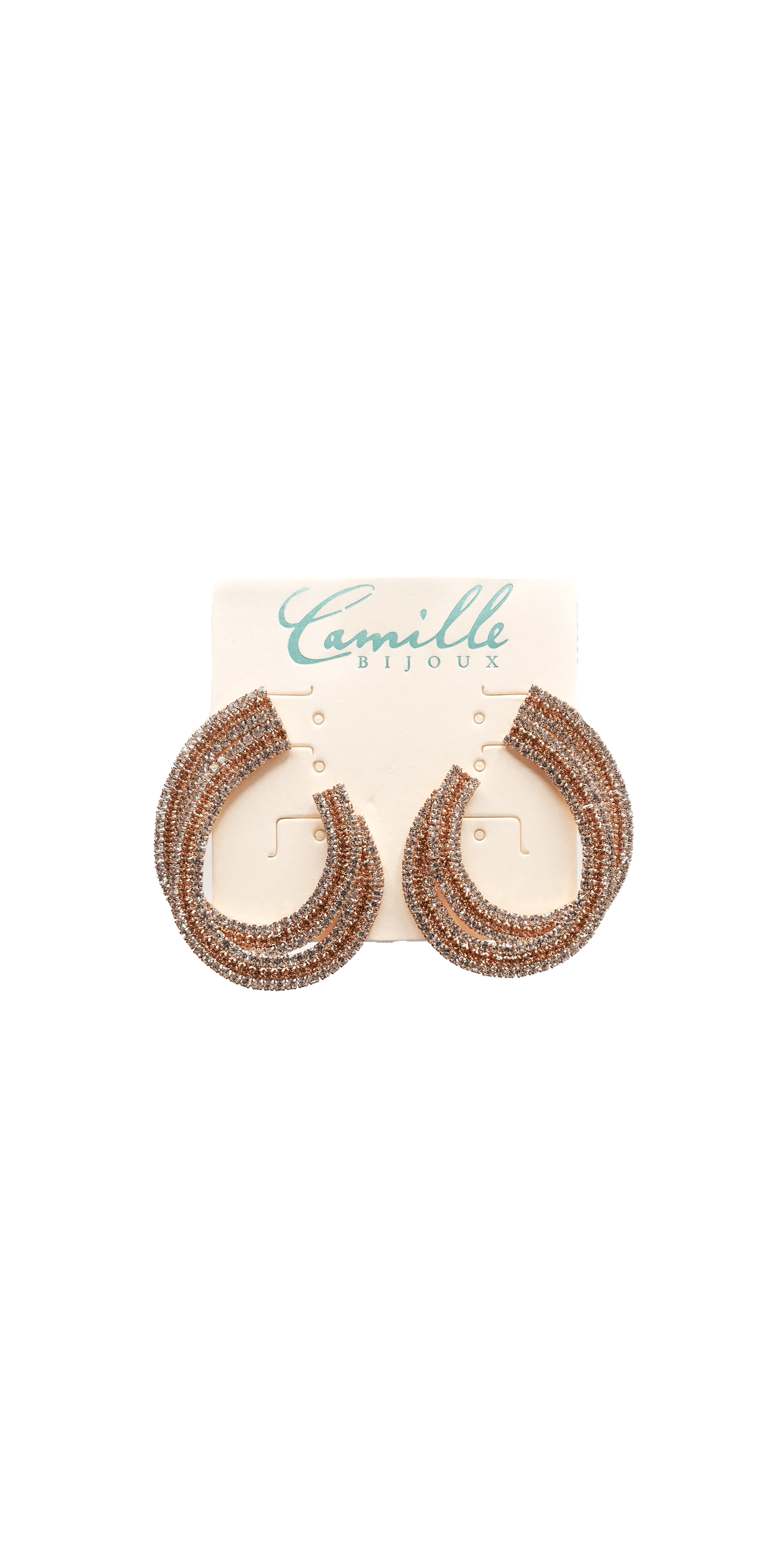 Camille La Vie Crystal Double Swirl Rhinestone Earrings