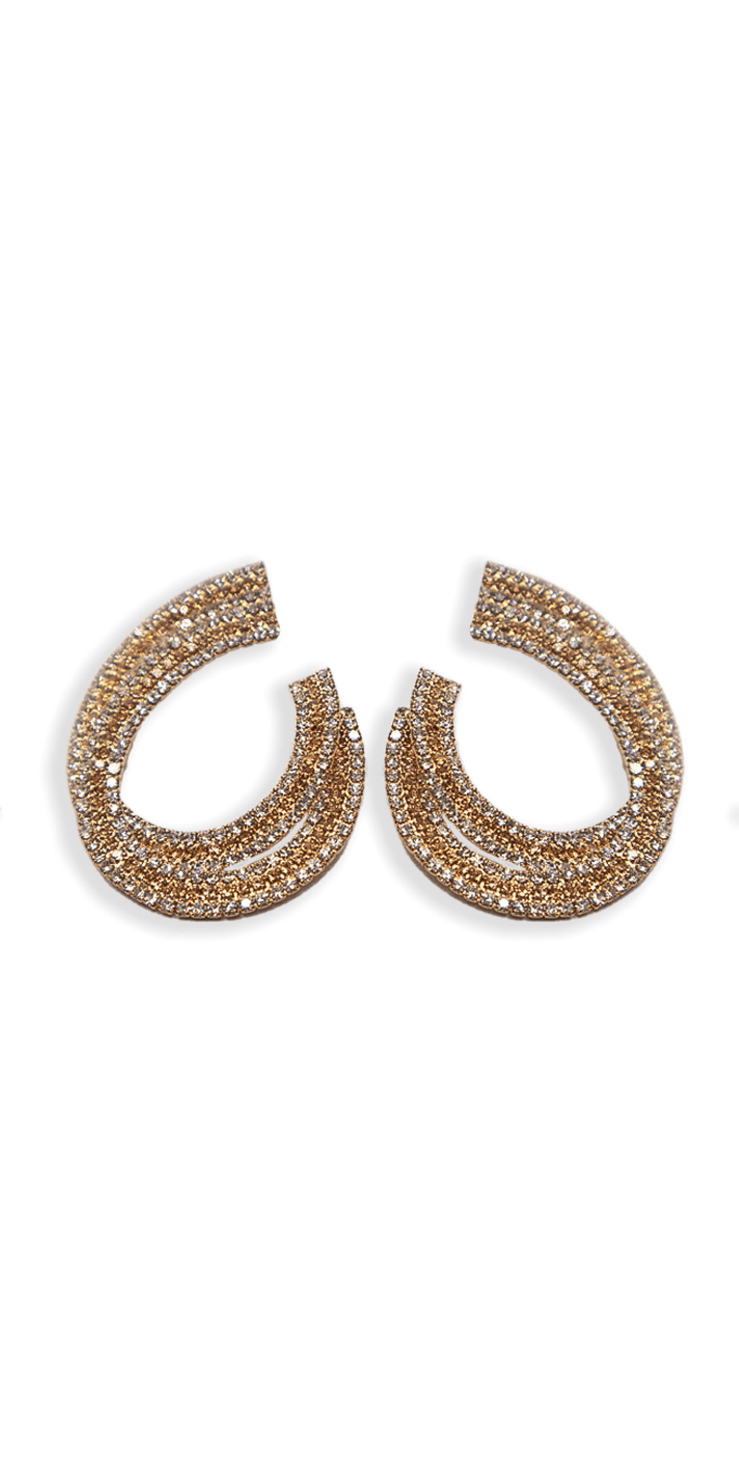 Camille La Vie Crystal Double Swirl Rhinestone Earrings OS / gold