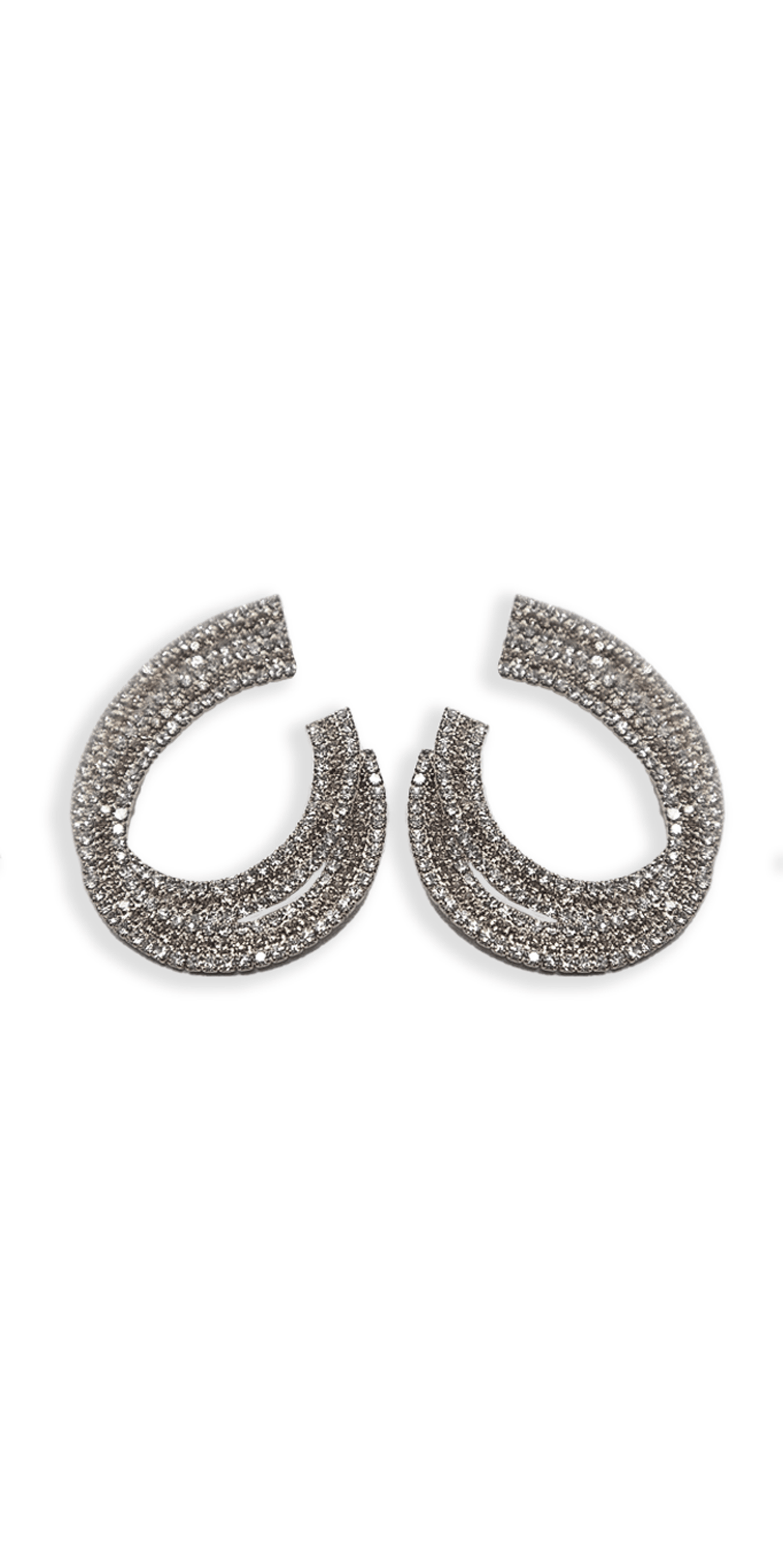 Camille La Vie Crystal Double Swirl Rhinestone Earrings OS / silver