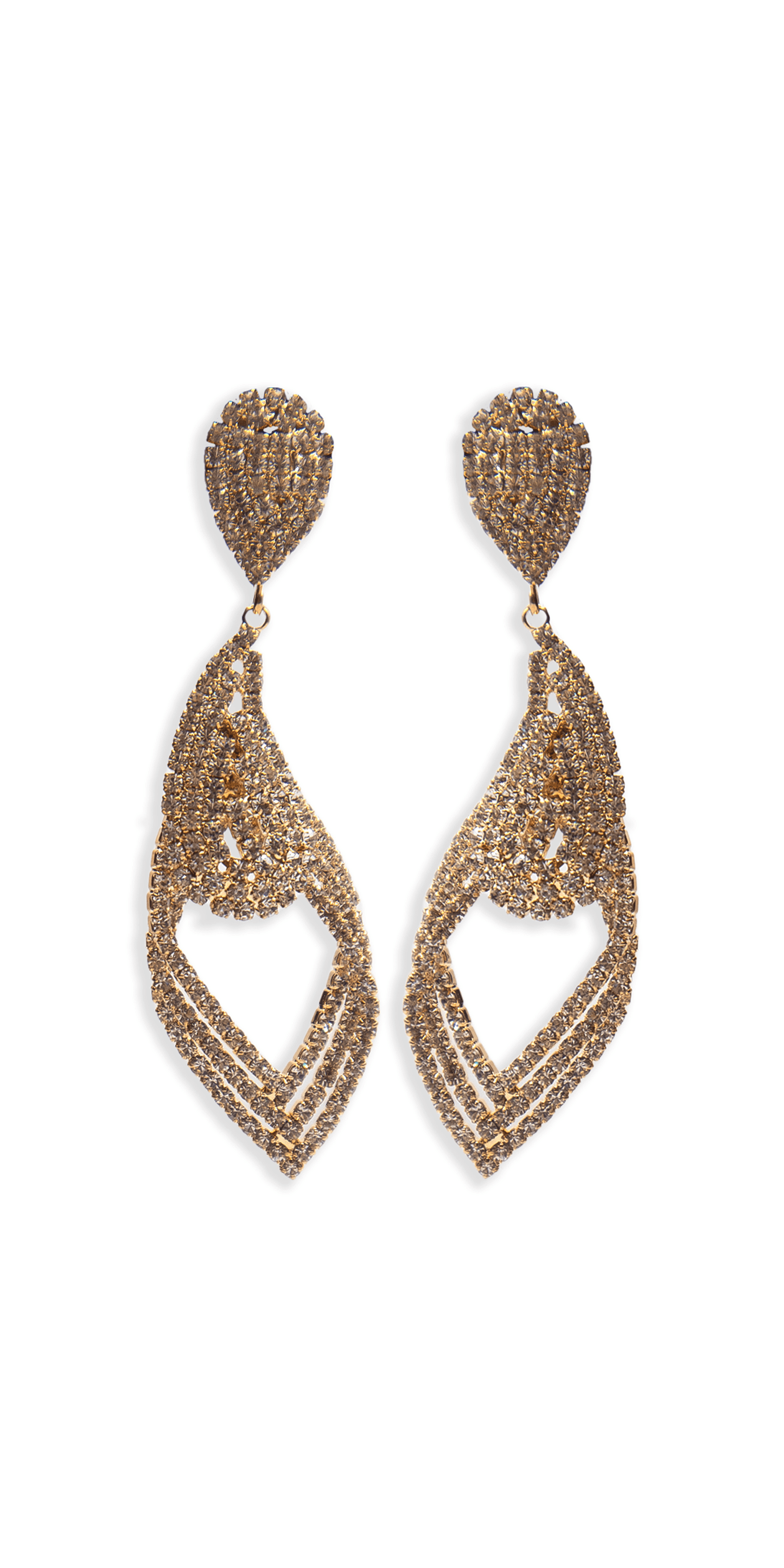 Rhinestone Filigree Teardrop Earrrings – Camille La Vie