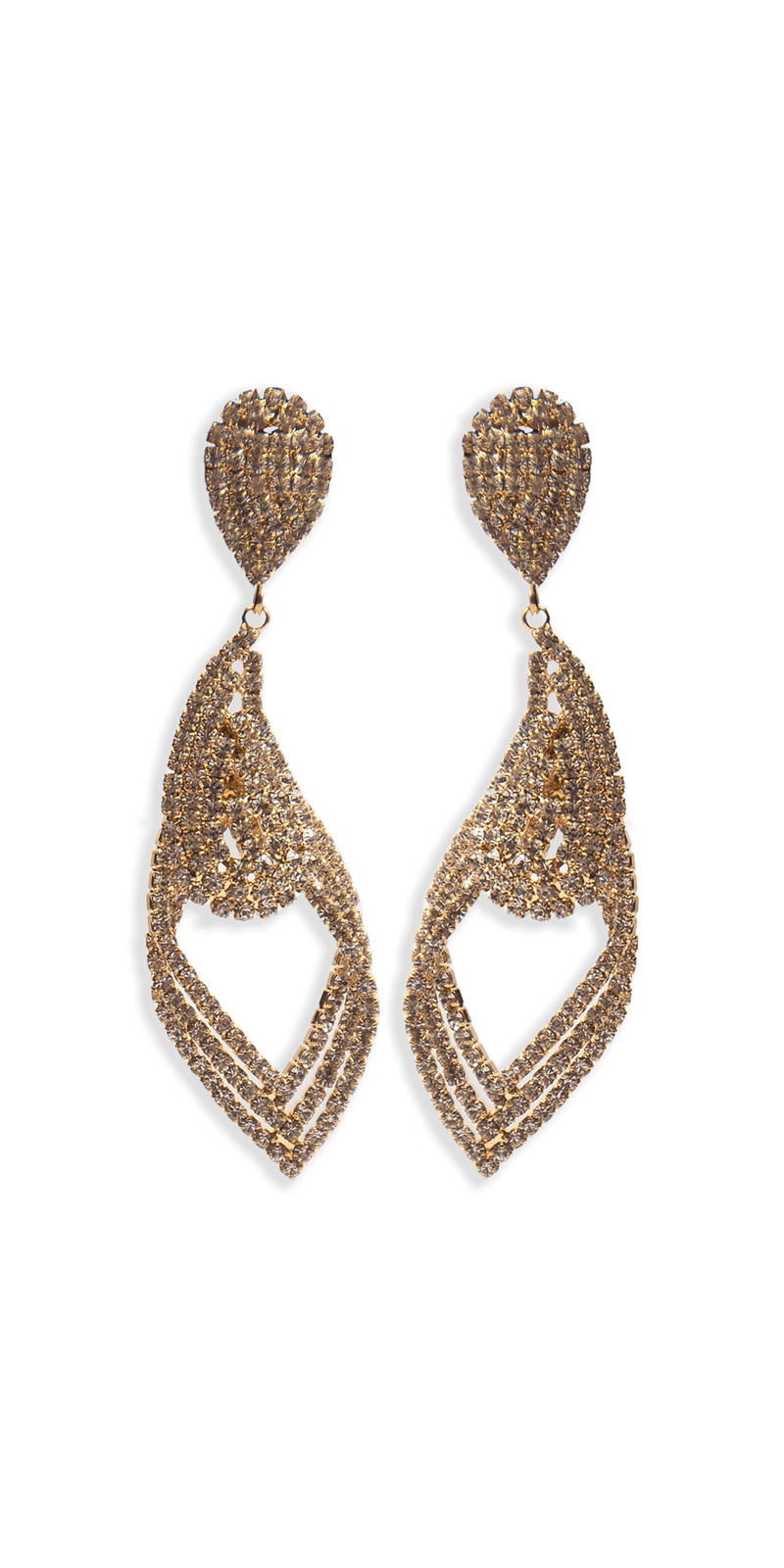 Rhinestone Filigree Teardrop Earrings Image 1
