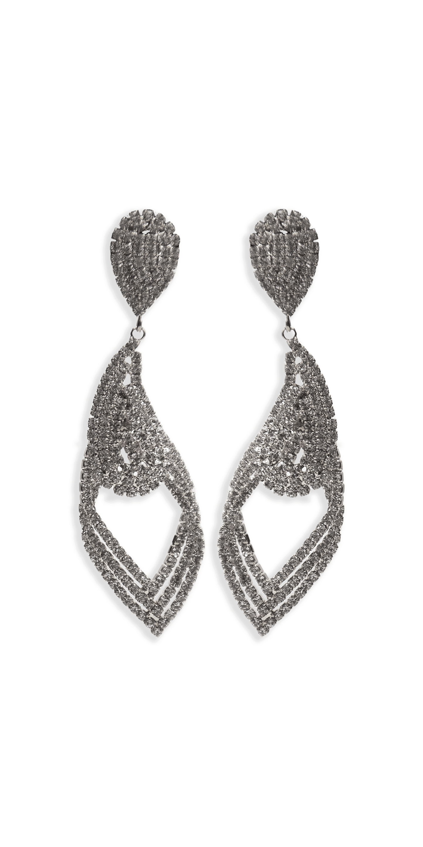 Camille La Vie/ Rhinestone Filigree Teardrop Earrings/ Size OS / silver/ Front