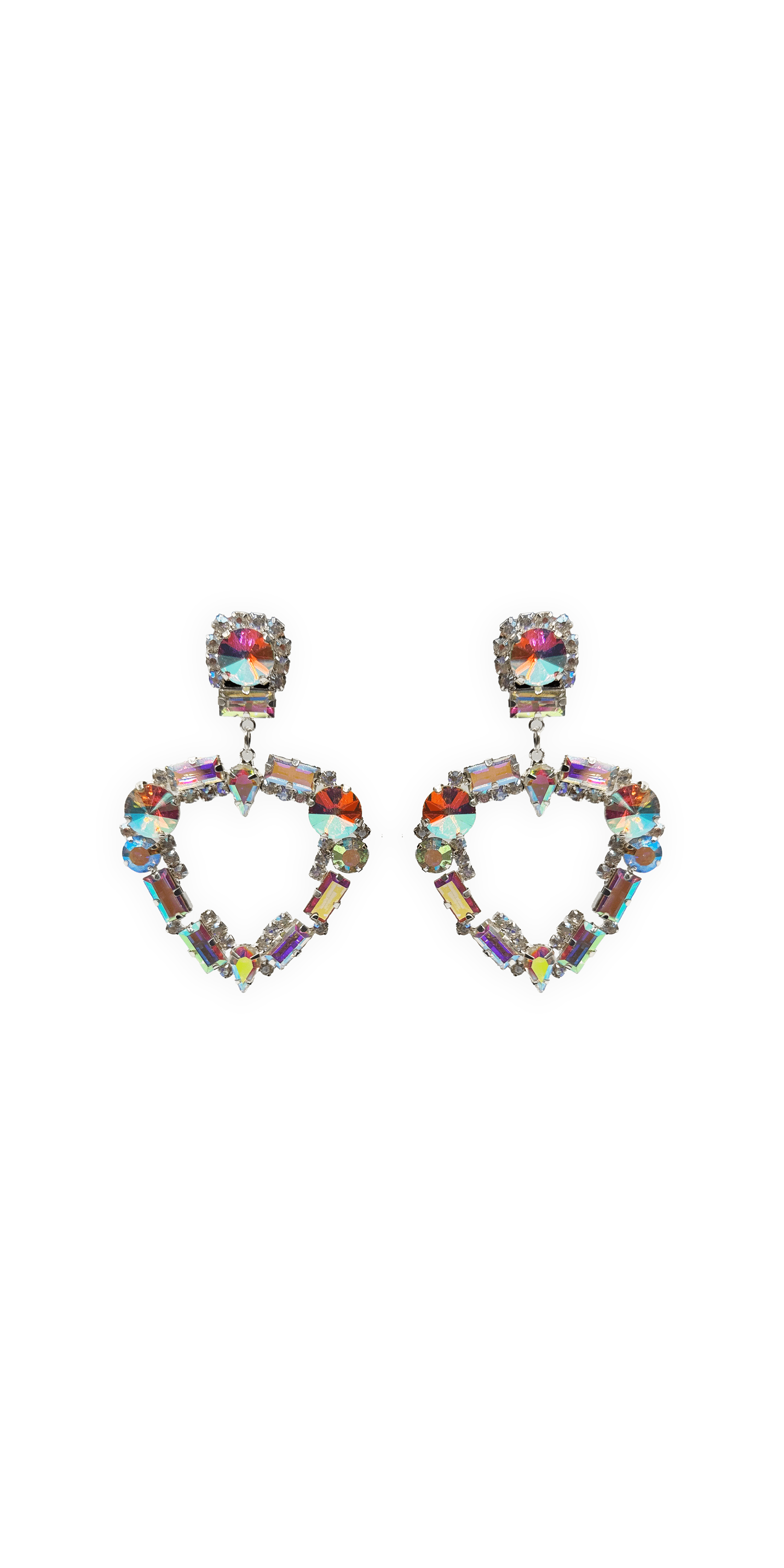 Iridescent Double Rhinestone Duster Earrings