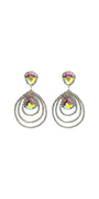 Triple Halo Iridescent Rhinestone Earrings Image 1