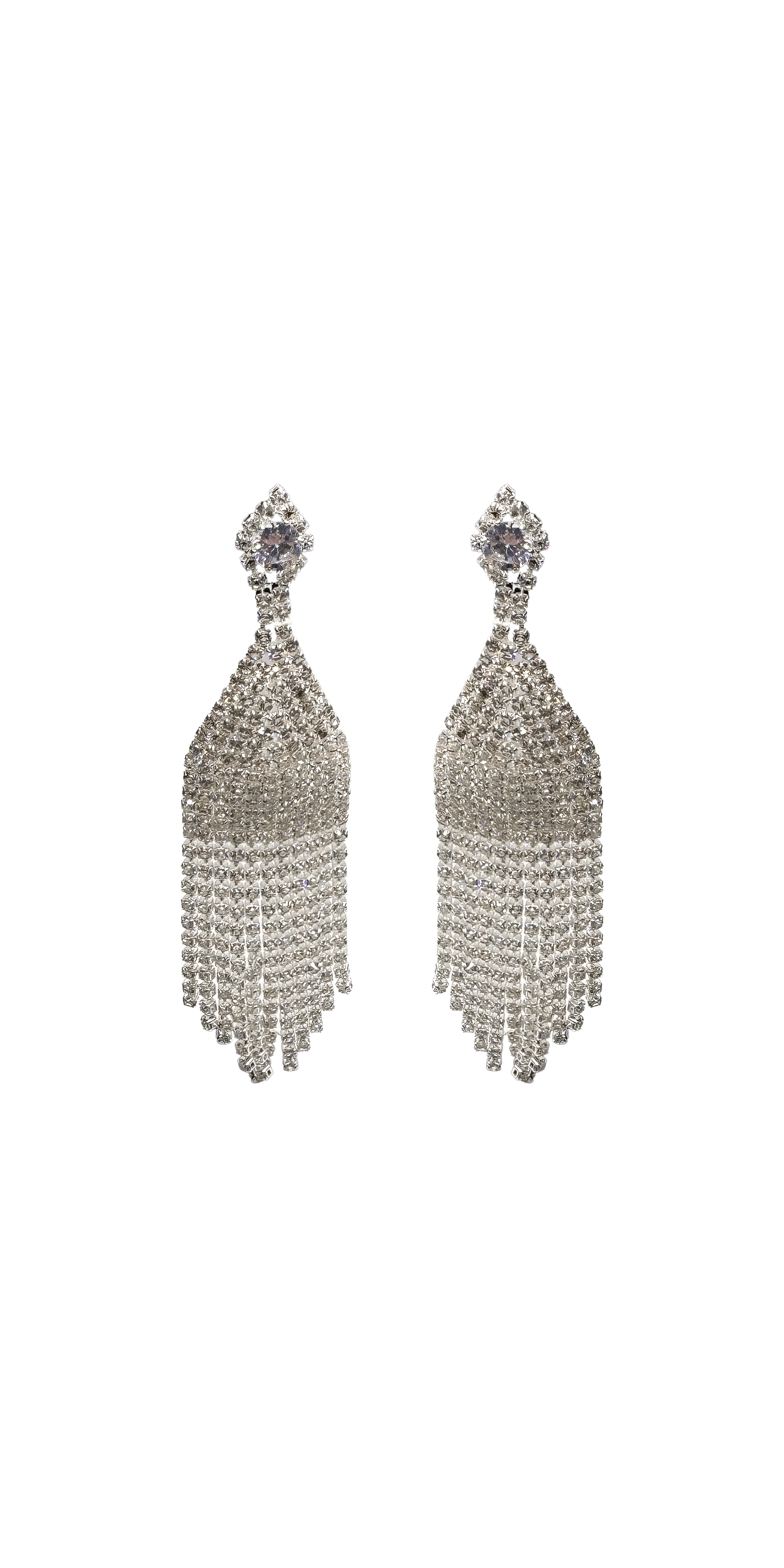 Multi Strand Rhinestone Dome Earrings