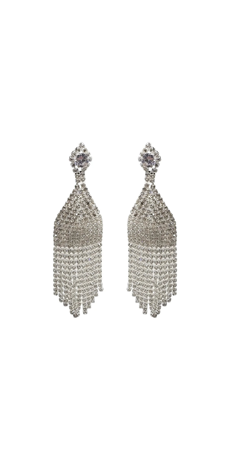 Multi Strand Rhinestone Dome Earrings - Camille La Vie