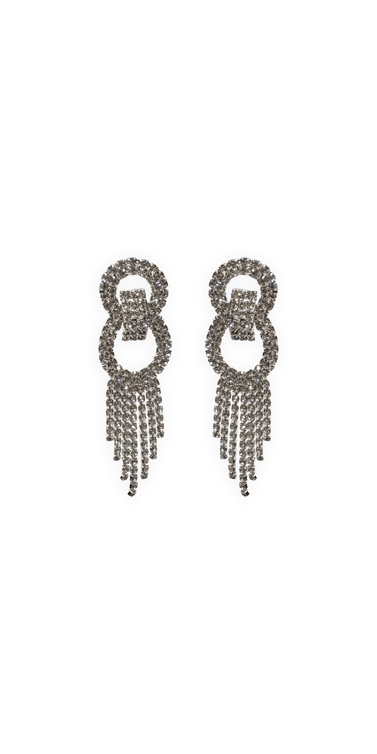 Camille La Vie Rhinestone Interlock Mult Stand Earrings one-size / silver
