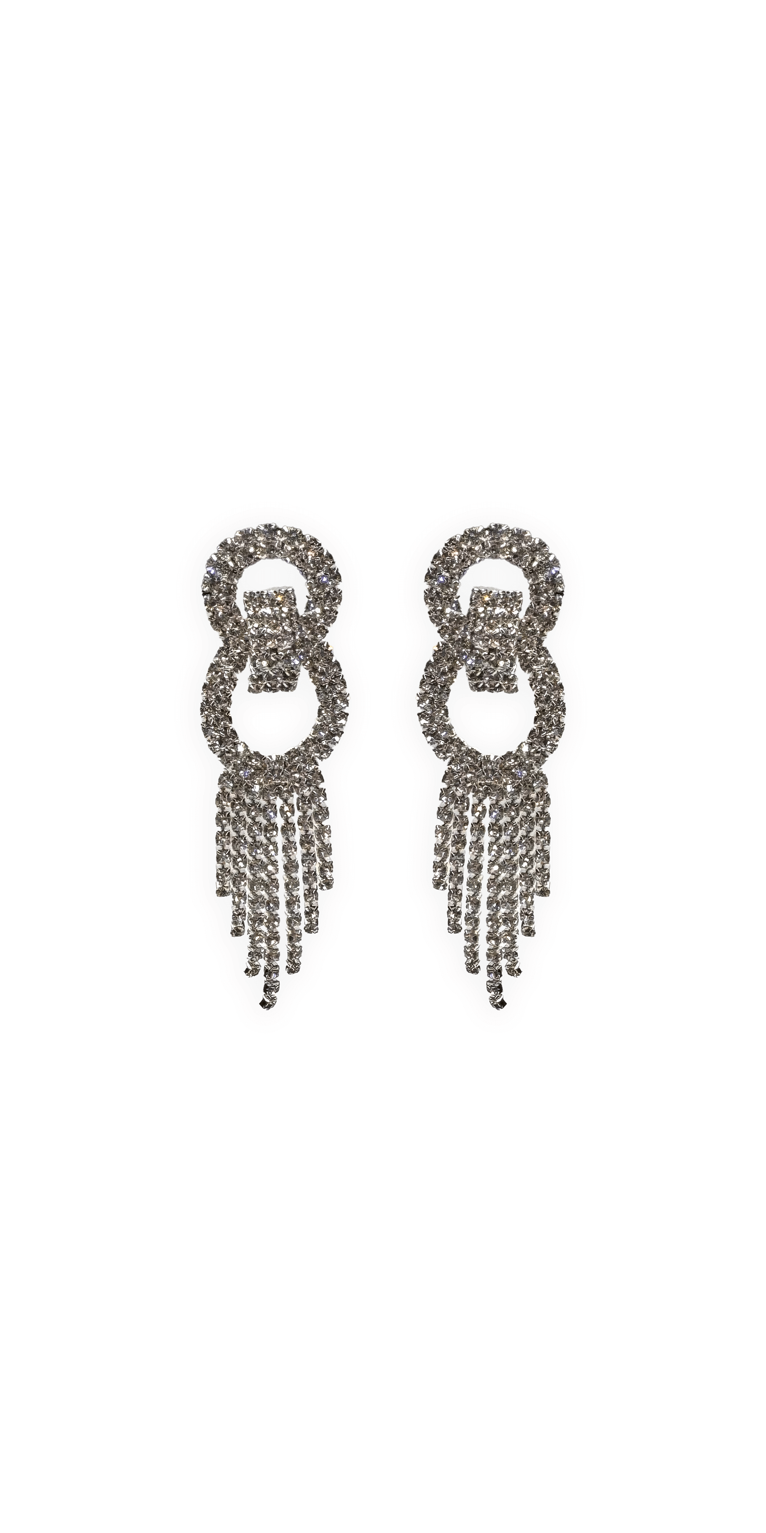 Rhinestone Interlock Multi Strand Earrings