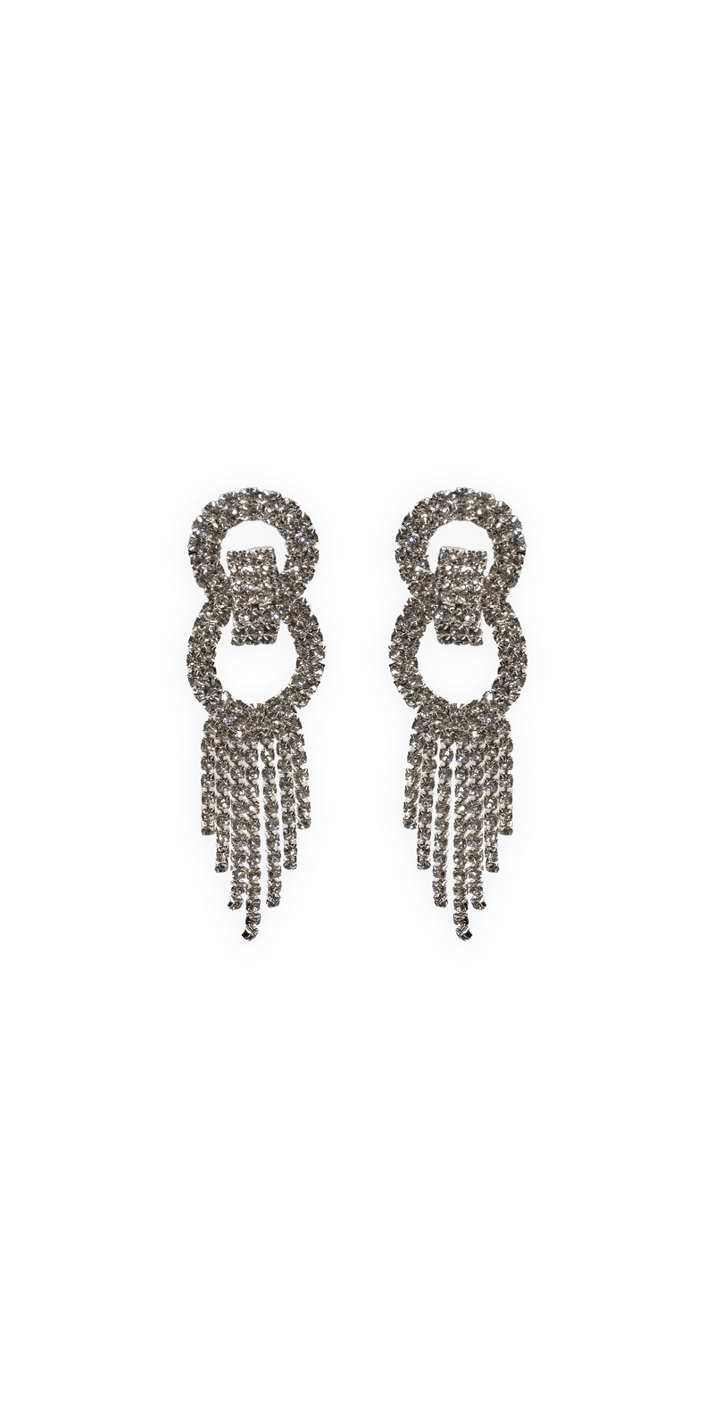 Rhinestone Interlock Multi Strand Earrings Image 1