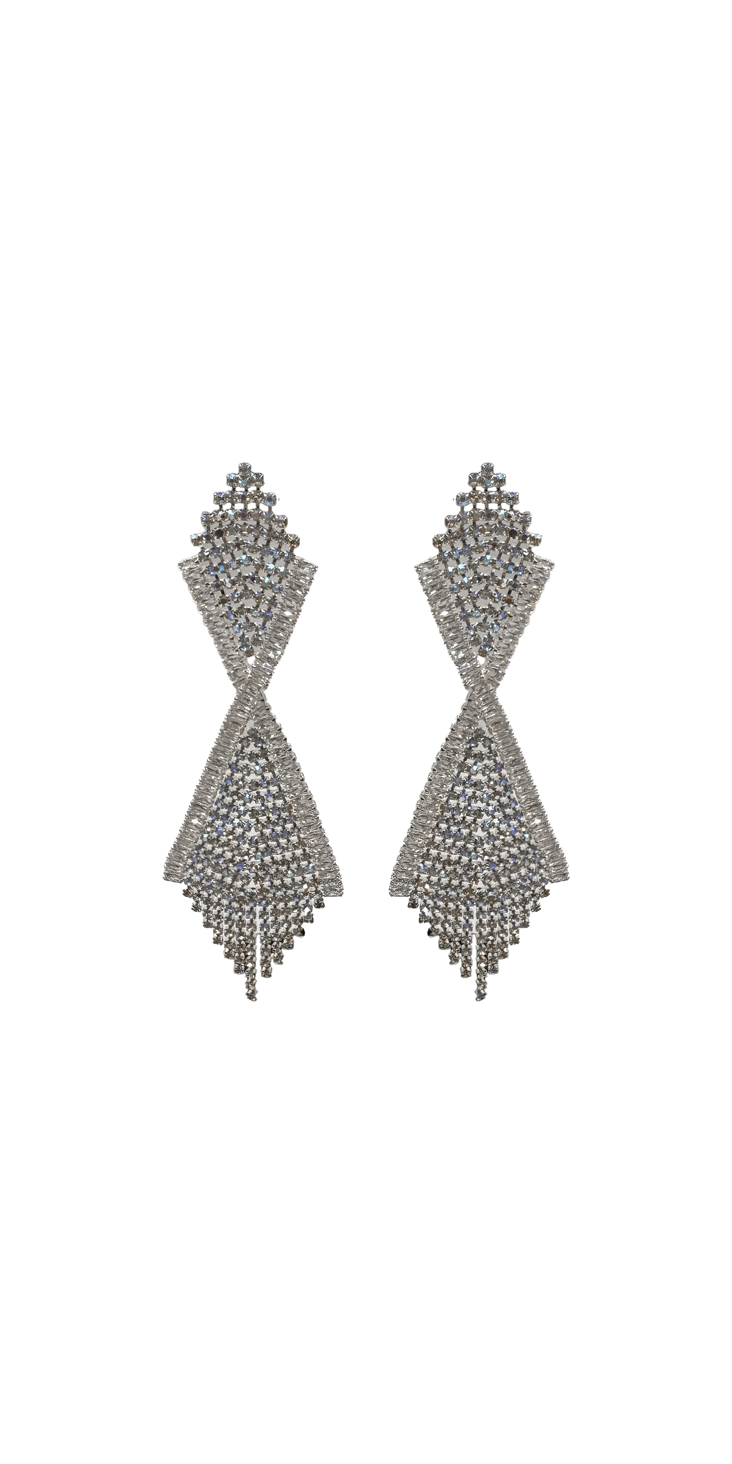 Camille La Vie Iridescent Double Diamond Rhinestone Duster Earrings OS / silver