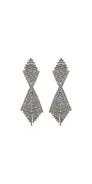 Iridescent Double Diamond Rhinestone Duster Earrings Image 1