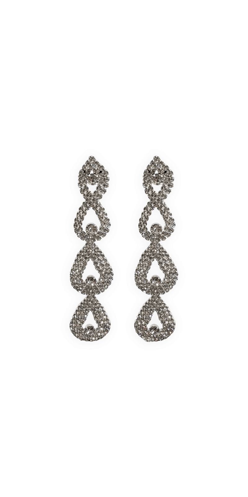 Rhinestone Multi Drop Earrings Image 1