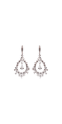 Cubic Zirconia Teardrop Center Earrings  with Hoop Clasp Image 1